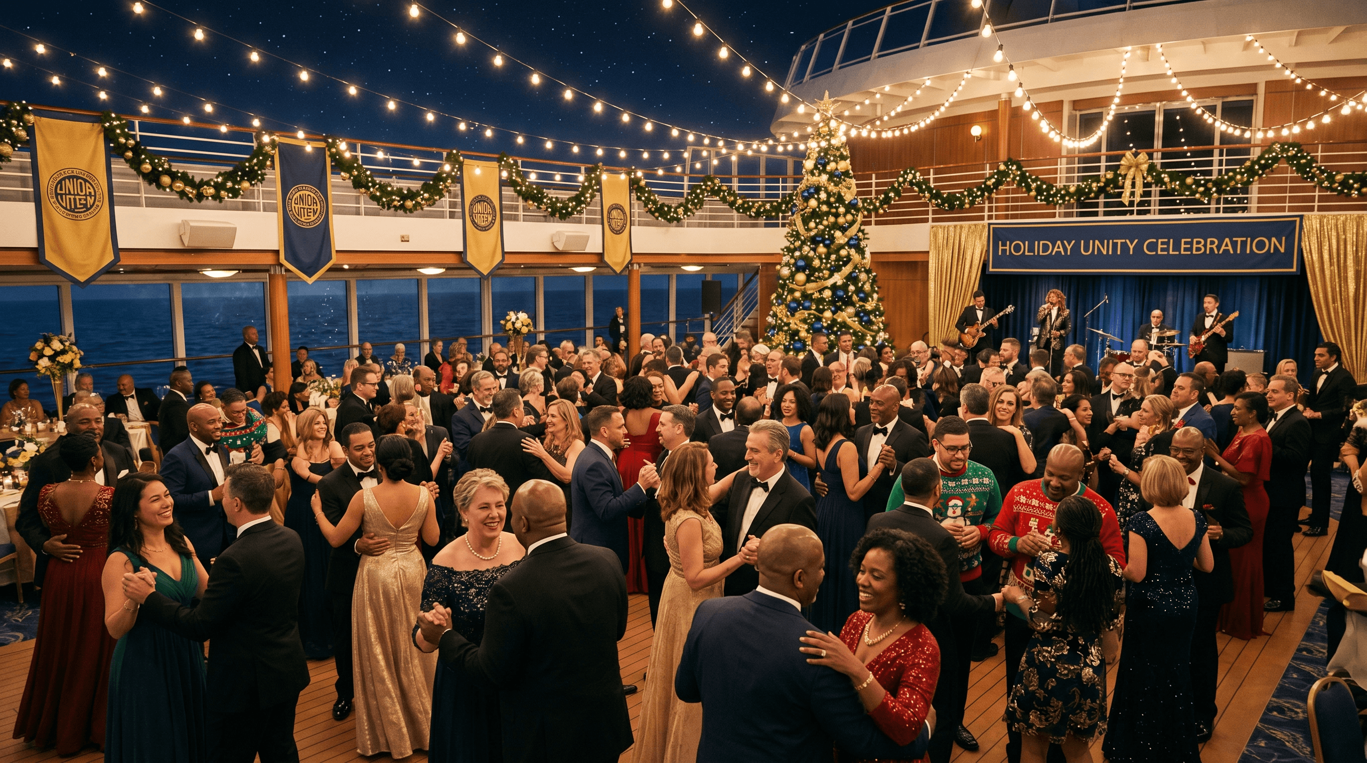 ILA members celebrating on the cruise deck